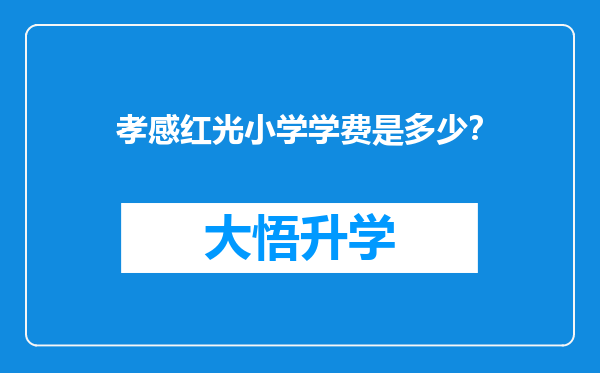 孝感红光小学学费是多少？