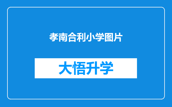 孝南合利小学图片