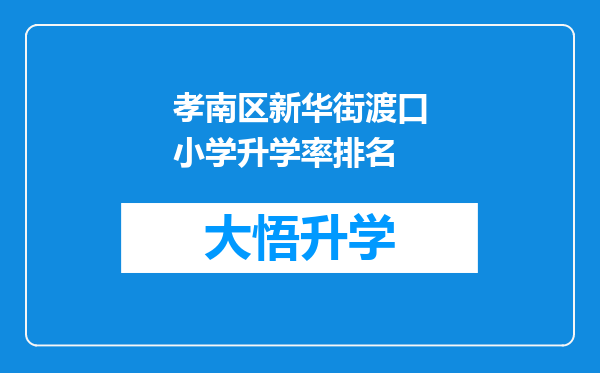 孝南区新华街渡口小学升学率排名