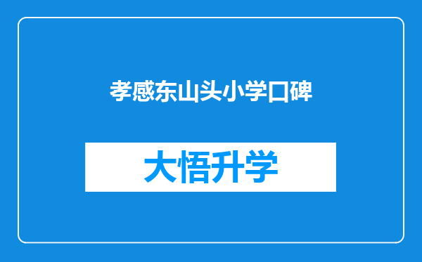 孝感东山头小学口碑