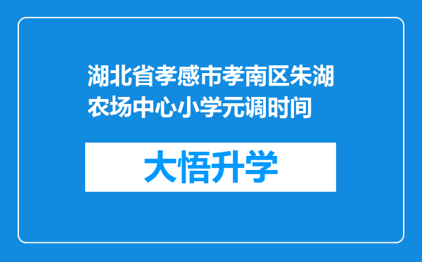 湖北省孝感市孝南区朱湖农场中心小学元调时间