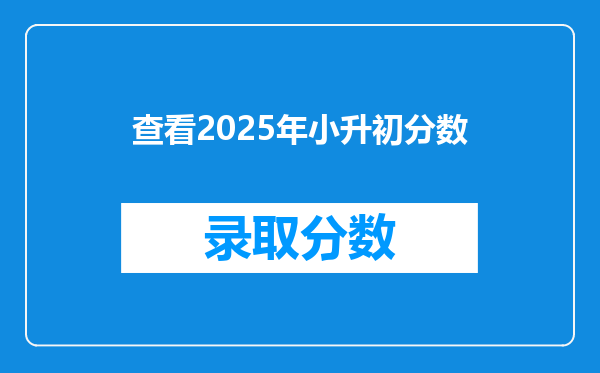 查看2025年小升初分数