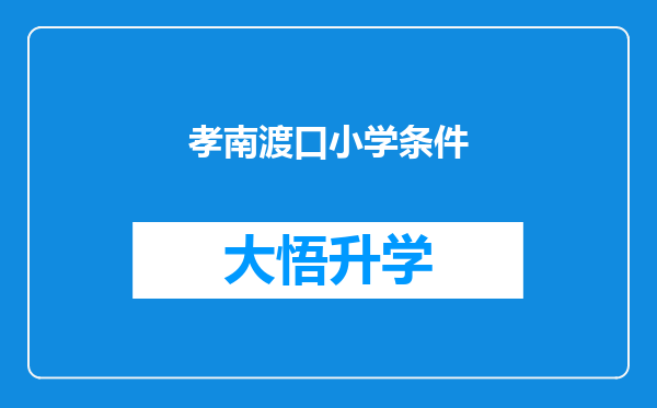 孝南渡口小学条件