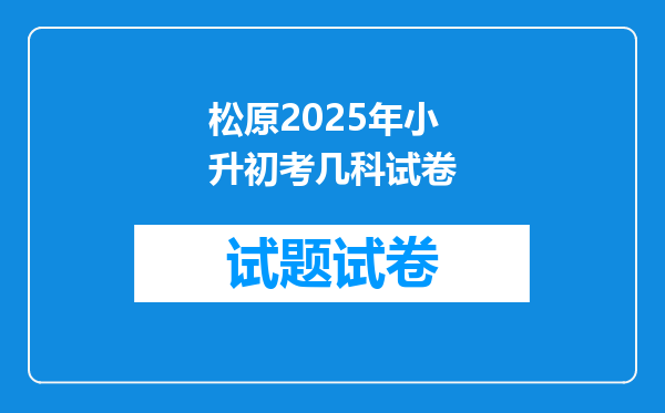 松原2025年小升初考几科试卷