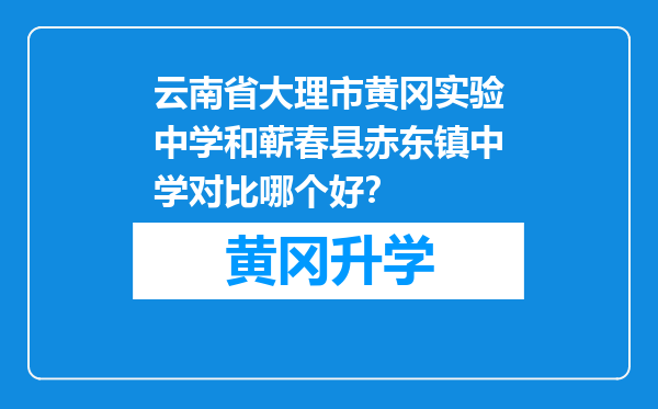 云南省大理市黄冈实验中学和蕲春县赤东镇中学对比哪个好？