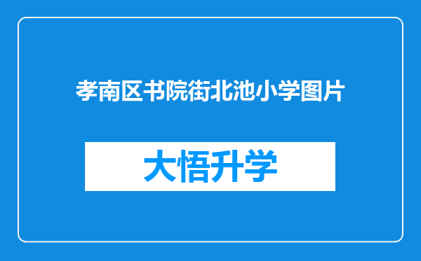 孝南区书院街北池小学图片