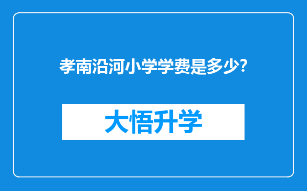 孝南沿河小学学费是多少？