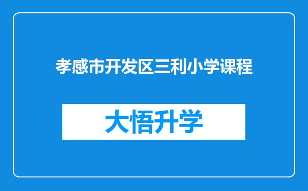 孝感市开发区三利小学课程