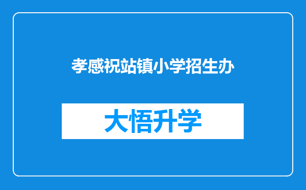 孝感祝站镇小学招生办