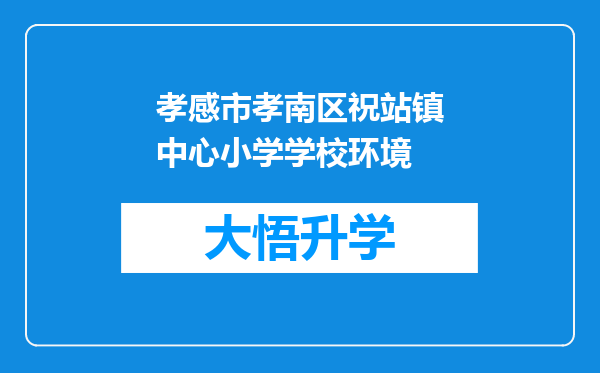 孝感市孝南区祝站镇中心小学学校环境