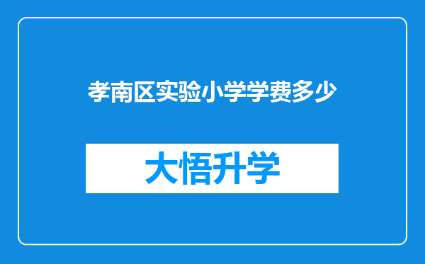 孝南区实验小学学费多少