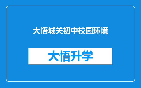 大悟城关初中校园环境