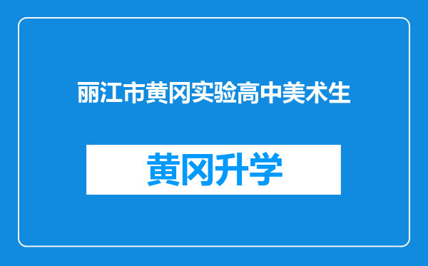 丽江市黄冈实验高中美术生