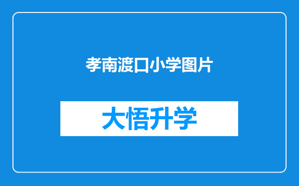 孝南渡口小学图片