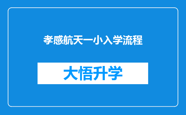 孝感航天一小入学流程