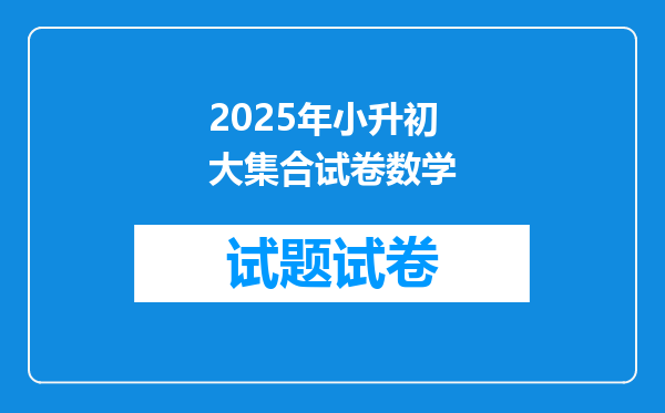 2025年小升初大集合试卷数学