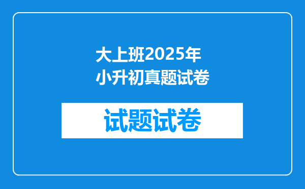 大上班2025年小升初真题试卷