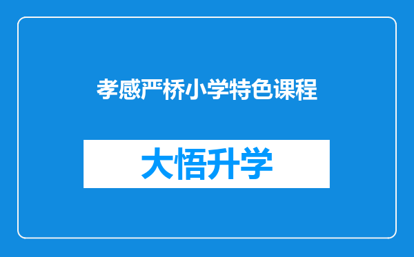 孝感严桥小学特色课程