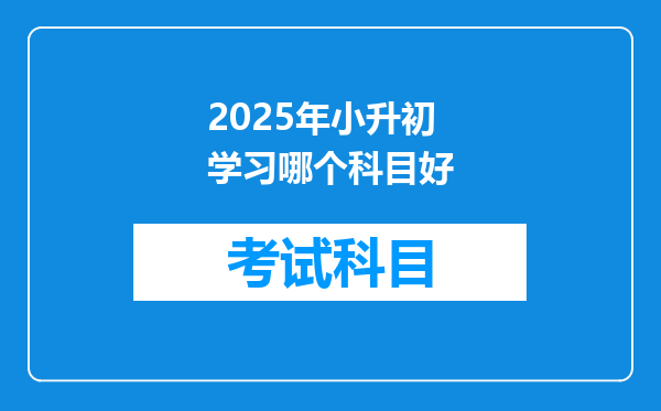 2025年小升初学习哪个科目好