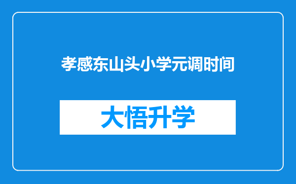 孝感东山头小学元调时间