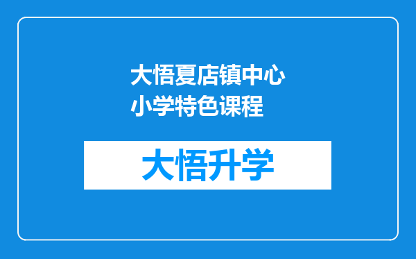 大悟夏店镇中心小学特色课程