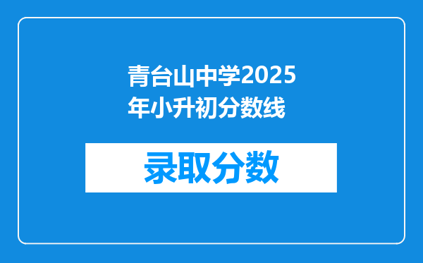 青台山中学2025年小升初分数线