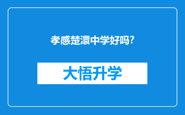 孝感楚澴中学好吗？