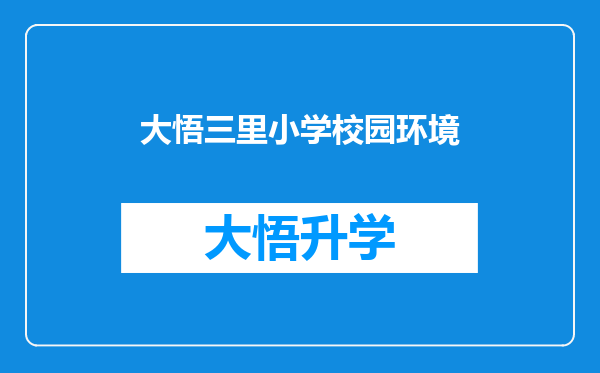 大悟三里小学校园环境