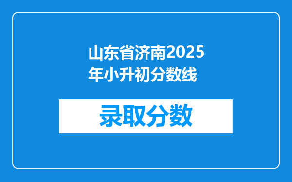 山东省济南2025年小升初分数线