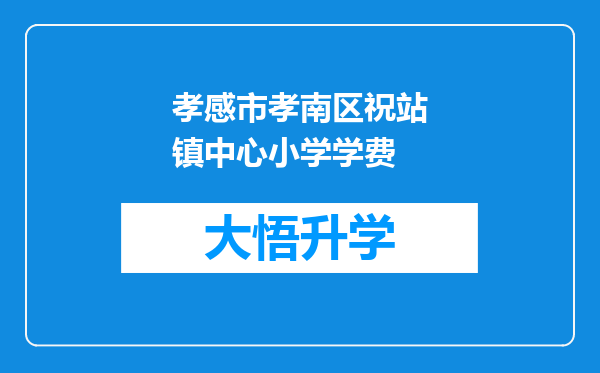 孝感市孝南区祝站镇中心小学学费