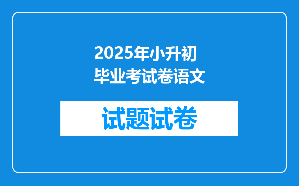 2025年小升初毕业考试卷语文