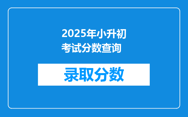 2025年小升初考试分数查询