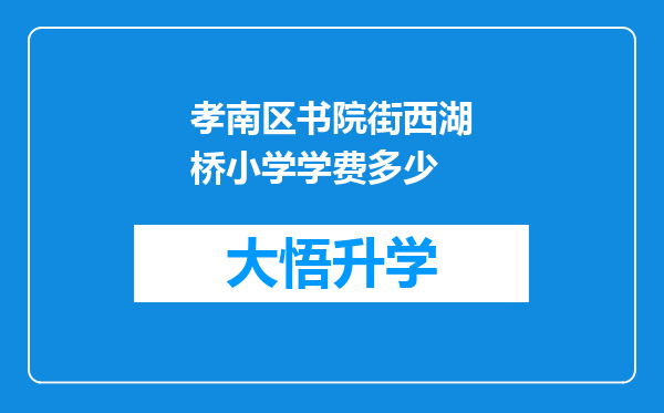 孝南区书院街西湖桥小学学费多少