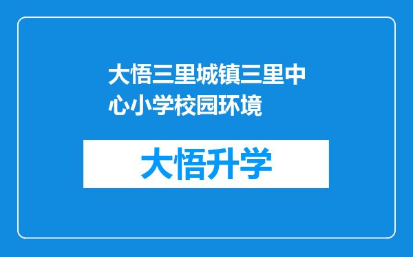 大悟三里城镇三里中心小学校园环境