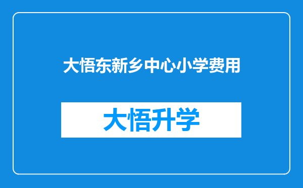 大悟东新乡中心小学费用