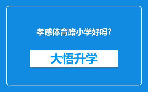 孝感体育路小学好吗？