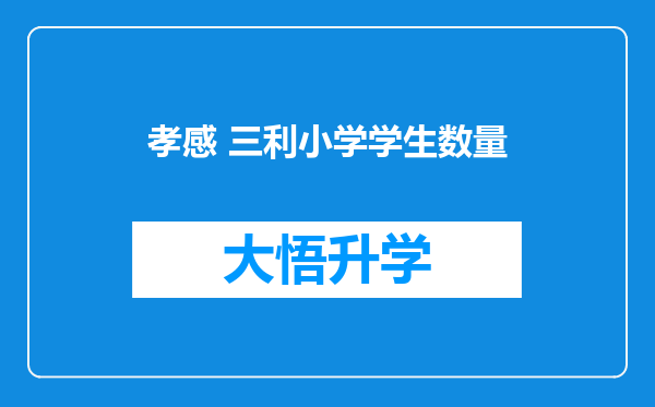 孝感 三利小学学生数量