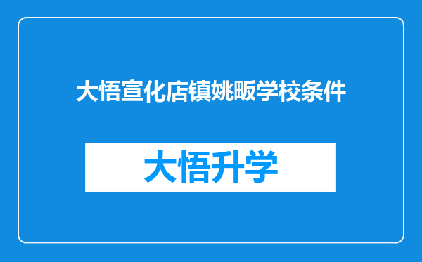 大悟宣化店镇姚畈学校条件