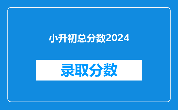 小升初总分数2024