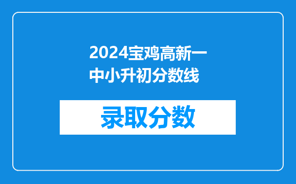 2024宝鸡高新一中小升初分数线