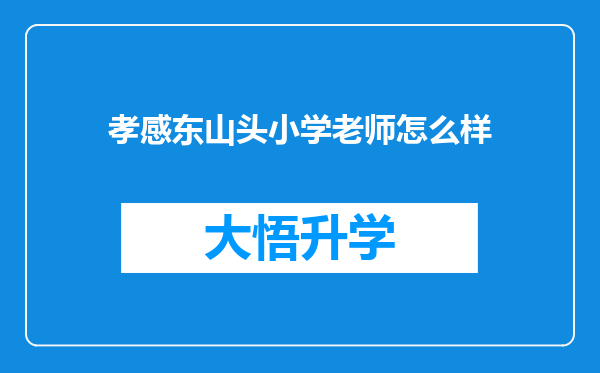 孝感东山头小学老师怎么样