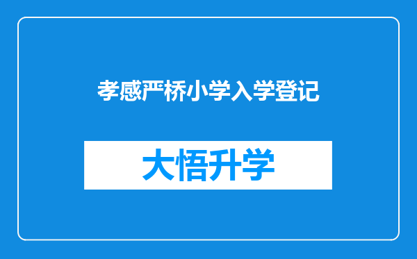 孝感严桥小学入学登记