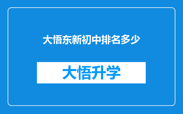 大悟东新初中排名多少