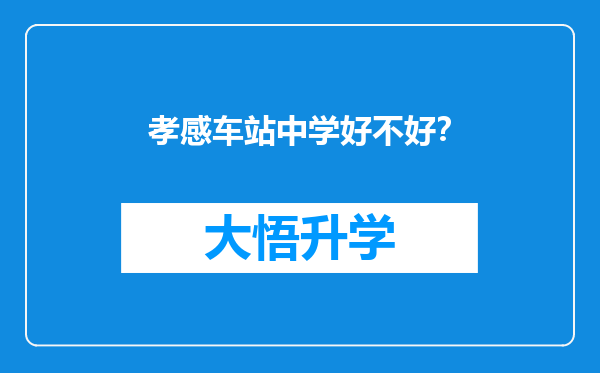 孝感车站中学好不好？