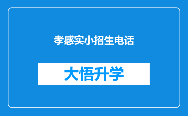 孝感实小招生电话