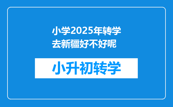 小学2025年转学去新疆好不好呢