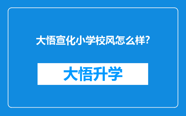 大悟宣化小学校风怎么样？