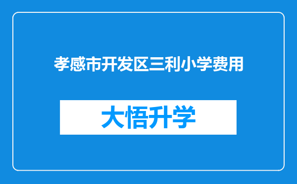 孝感市开发区三利小学费用