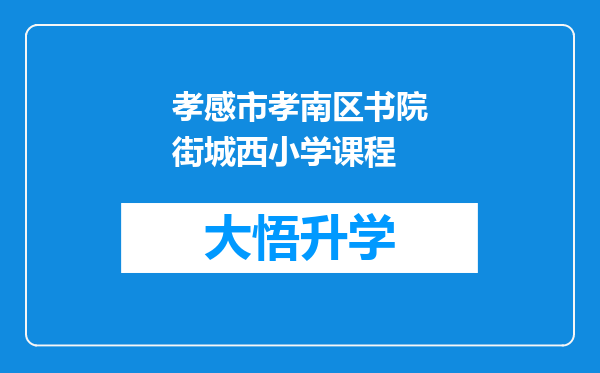 孝感市孝南区书院街城西小学课程