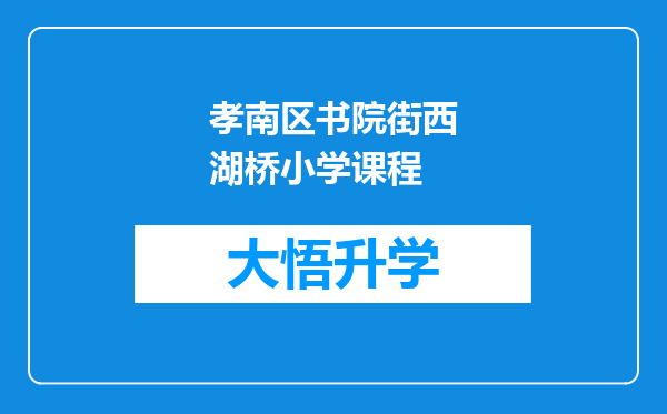 孝南区书院街西湖桥小学课程